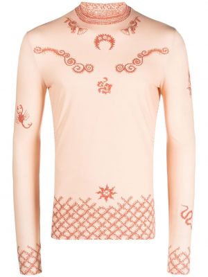 Košeľa s potlačou Marine Serre ružová
