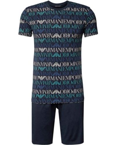 Piżama z printem Emporio Armani, niebieski