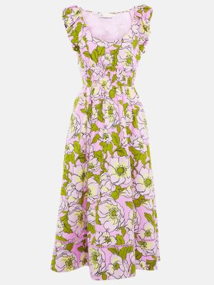 Sukienka midi bawełniana w kwiatki Tory Burch