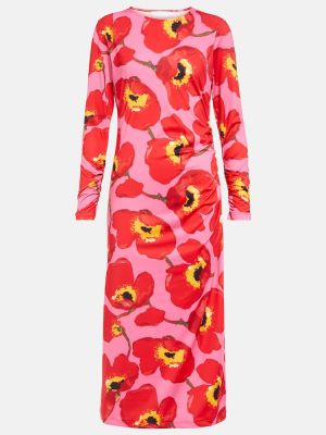 Midi haljina s cvjetnim printom s printom Carolina Herrera