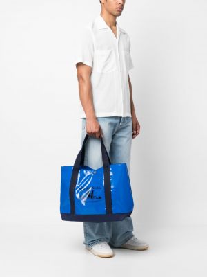 Shopper kabelka s potiskem Junya Watanabe modrá