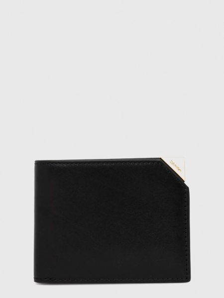 Bőr pénztárca Calvin Klein fekete