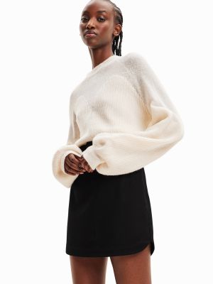 Пуловер Desigual бяло