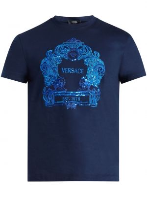 Medvilninis marškinėliai Versace mėlyna