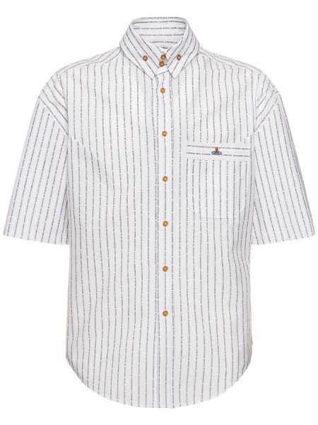Ριγέ βαμβακερό πουκάμισο Vivienne Westwood λευκό