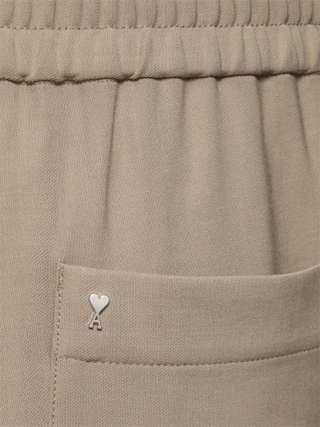 Μάλλινο παντελόνι σε φαρδιά γραμμή Ami Paris