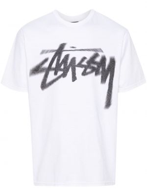 T-shirt di cotone con stampa Stüssy