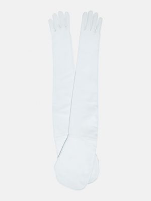 Кожаные перчатки Jil Sander белые