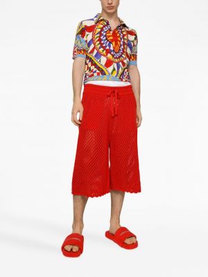Seiden t-shirt mit print Dolce & Gabbana rot