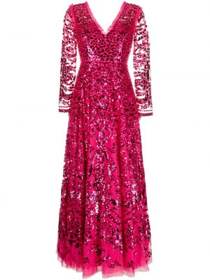 Βραδινό φόρεμα με παγιέτες Needle & Thread ροζ