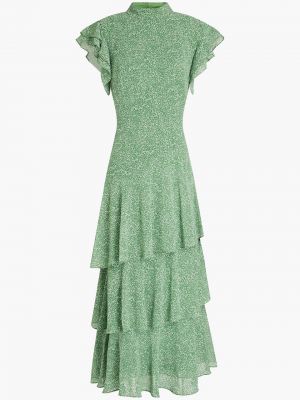 Платье миди из крепа с принтом Mikael Aghal, зеленое
