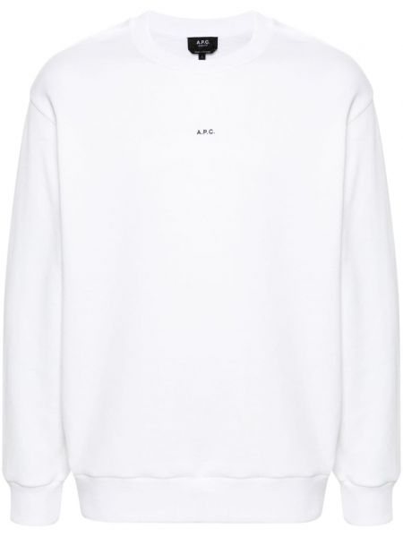 Βαμβακερός μακρύ φούτερ με σχέδιο A.p.c. λευκό