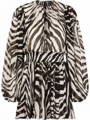 Rochie mini cu imagine cu model zebră Dolce & Gabbana negru