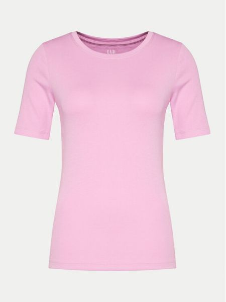 Тениска slim Gap розово