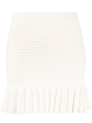 Mini sukně s flitry Self-portrait bílé
