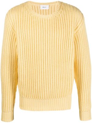 Chunky памучен пуловер Bally жълто