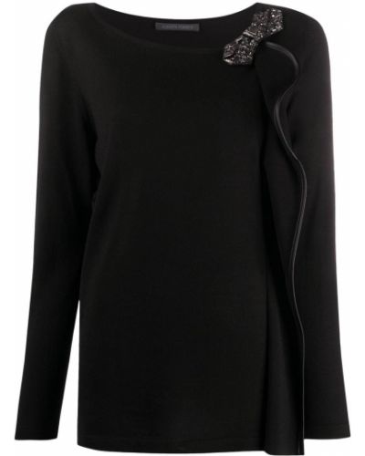 Jersey de punto con volantes de tela jersey Alberta Ferretti negro