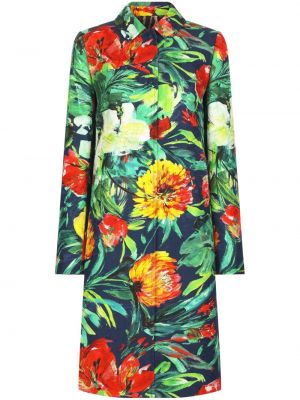 Manteau à boutons à fleurs Dolce & Gabbana vert
