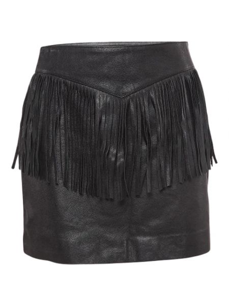 Spódnica skórzana Yves Saint Laurent Vintage czarna