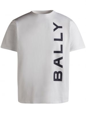 Bavlněné tričko s potiskem Bally bílé