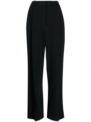 Plisované kalhoty relaxed fit Victoria Beckham černé