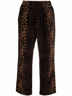 Pantalones con estampado leopardo Pierre-louis Mascia marrón