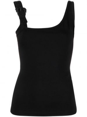 Rifľová vesta s prackou Versace Jeans Couture čierna