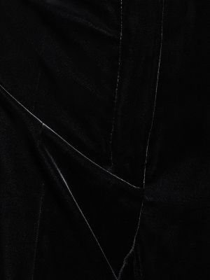 Voľné zamatové nohavice s vysokým pásom Nina Ricci čierna