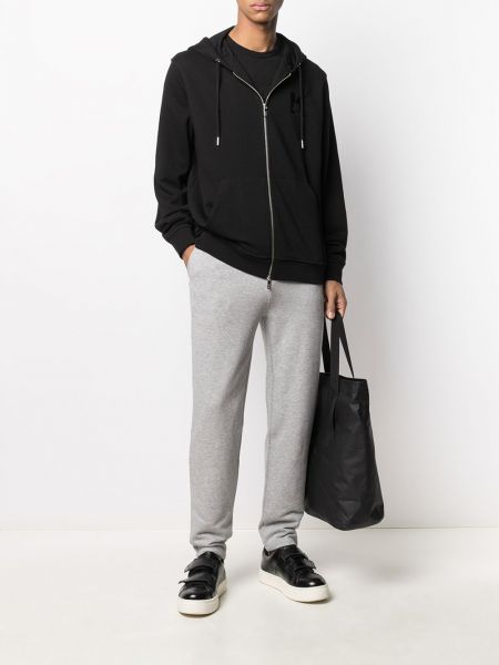 Kapučdžemperis ar izšuvumiem ar rāvējslēdzēju Karl Lagerfeld melns