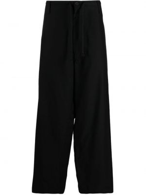 Pantaloni di cotone baggy Yohji Yamamoto nero