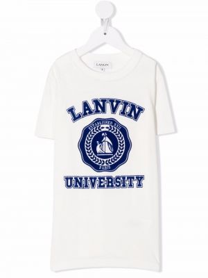 Trykt bomull t-skjorte for jenter Lanvin Enfant hvit