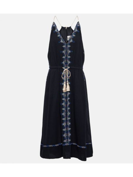 Pamučna midi haljina Marant Etoile crna