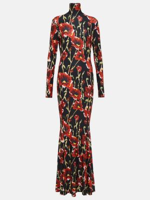 Květinové dlouhé šaty s potiskem jersey Norma Kamali