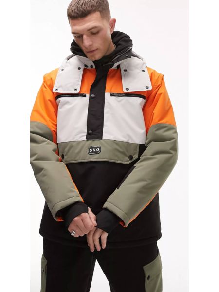Горнолыжная куртка на молнии с капюшоном Topman оранжевый