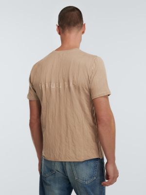 Camiseta de algodón de tela jersey Saint Laurent beige