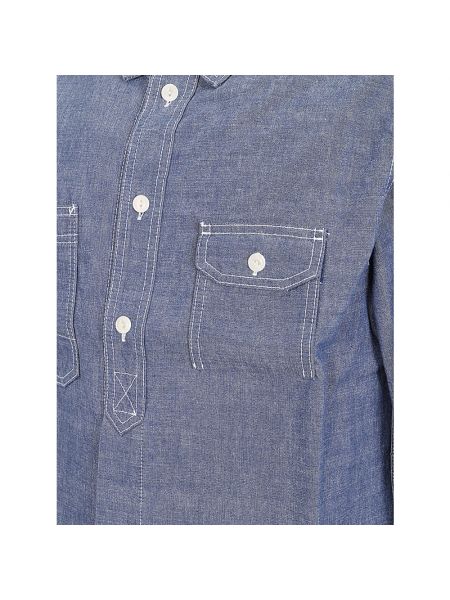 Camisa con bolsillos Tela Genova azul