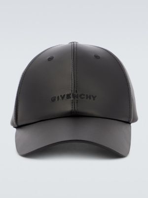 Кожена шапка с козирки Givenchy черно