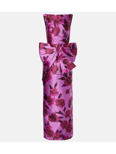 Floral bue midikjole Erdem rosa