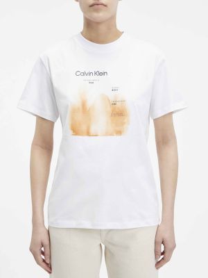 Camiseta con estampado manga corta con estampado abstracto Calvin Klein blanco