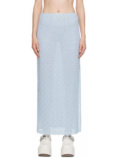 Длинная юбка со стразами Anna Sui синяя