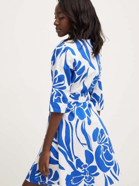 Pamučna haljina na naramenice Answear Lab plava