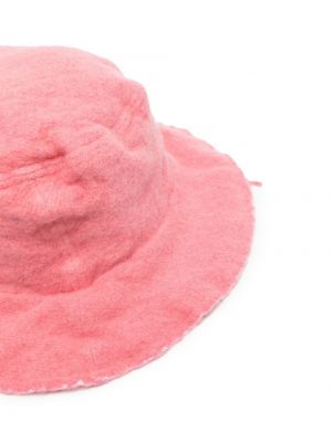 Vilnonis kepurė su nubrozdinimais Comme Des Garçons Shirt rožinė