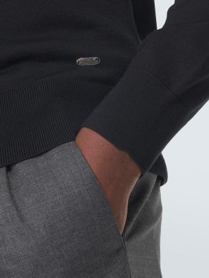 Vilnonis polo marškinėliai Brioni juoda