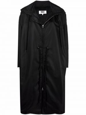 Kabát s kapucí Mm6 Maison Margiela černý