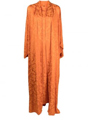 Kvetinové večerné šaty s potlačou Bambah oranžová