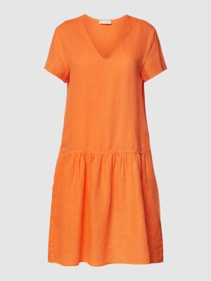 Lniany sukienka midi Cinque pomarańczowy