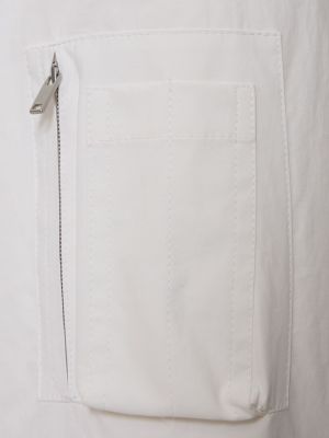 Pernata pamučna bomber jakna oversized Jil Sander bijela