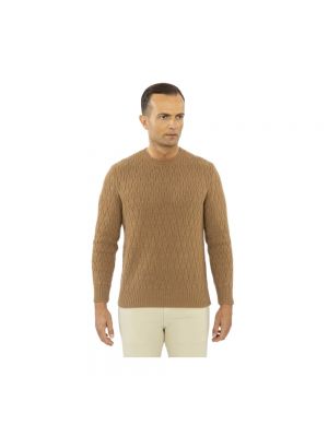 Sweter z okrągłym dekoltem Zanone brązowy