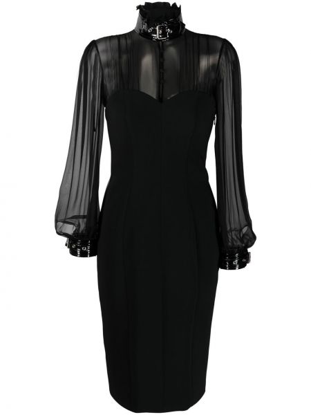 Прозрачна коктейлна рокля Moschino черно