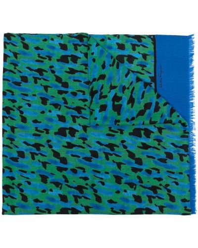 Bufanda con estampado con estampado abstracto Salvatore Ferragamo verde